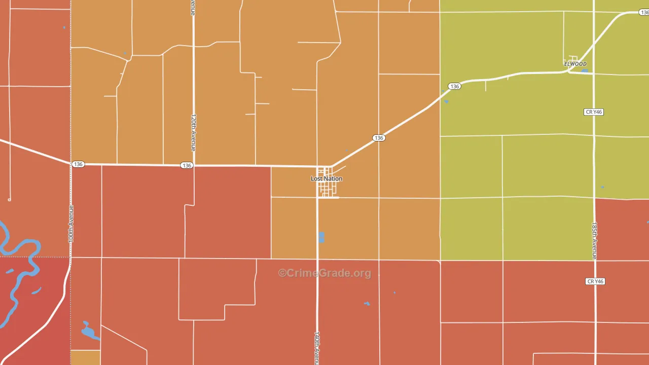 Lost Nation, IA Map of Robbery Rates