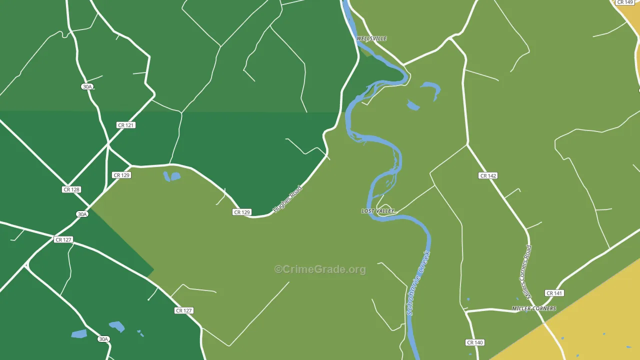 Lost Valley, NY Map of Robbery Rates