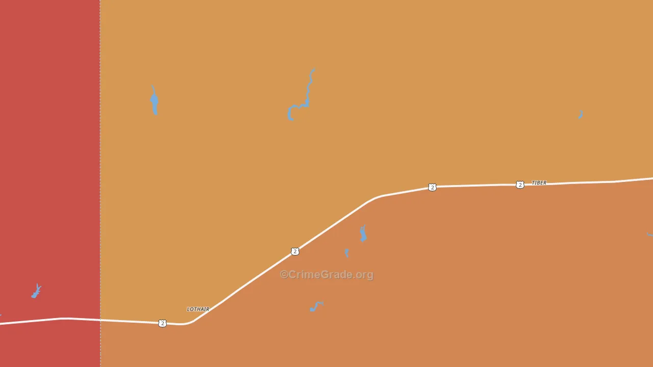 Lothair, MT Map of Robbery Rates