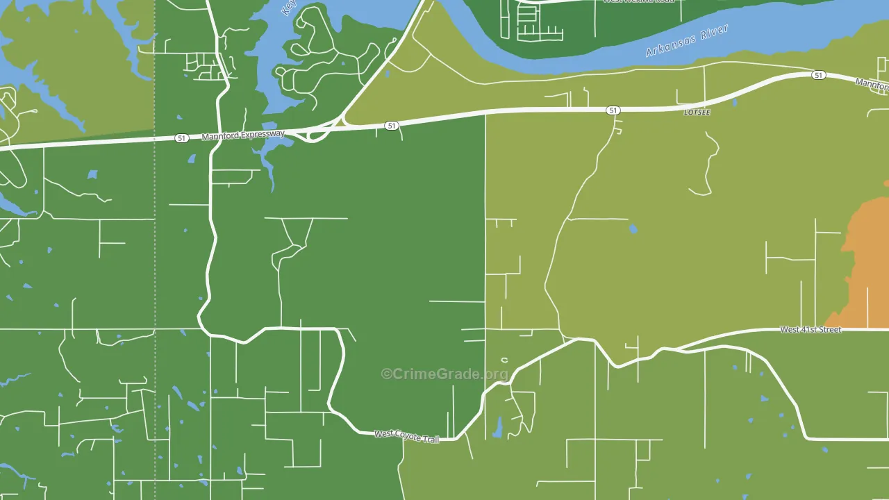 Lotsee, OK Map of Robbery Rates