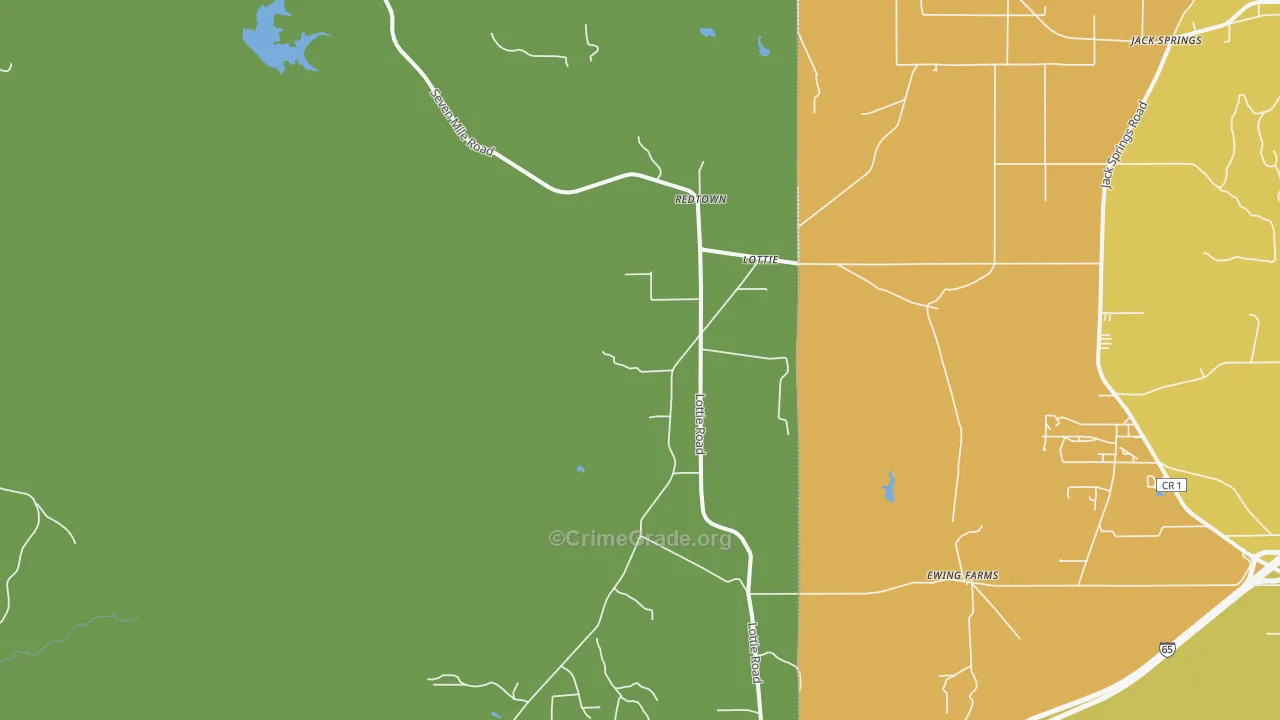 Lottie, AL Map of Robbery Rates