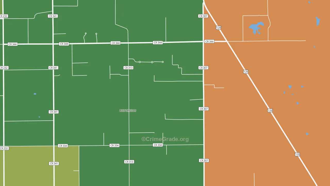 Lottieville, FL Map of Robbery Rates