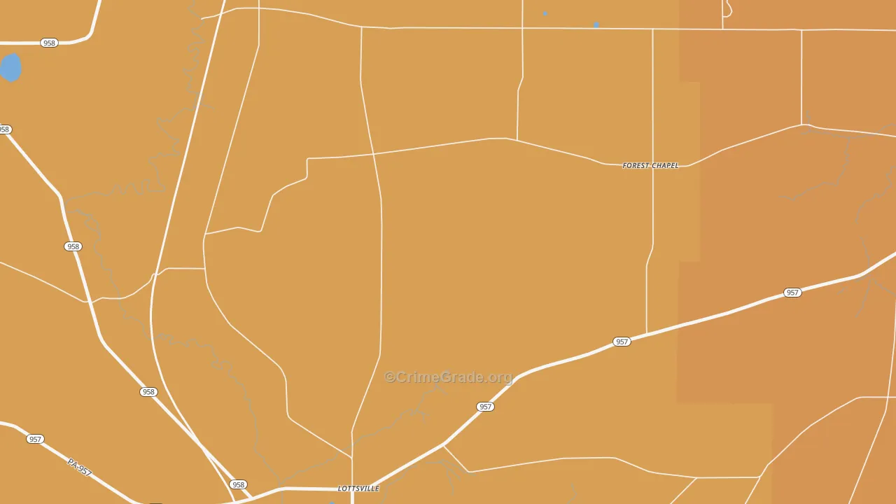 Lottsville, PA Map of Robbery Rates