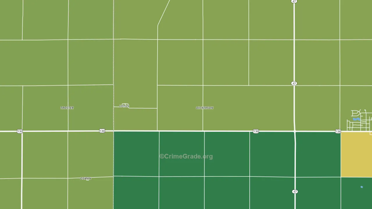 Lotus, IL Map of Robbery Rates