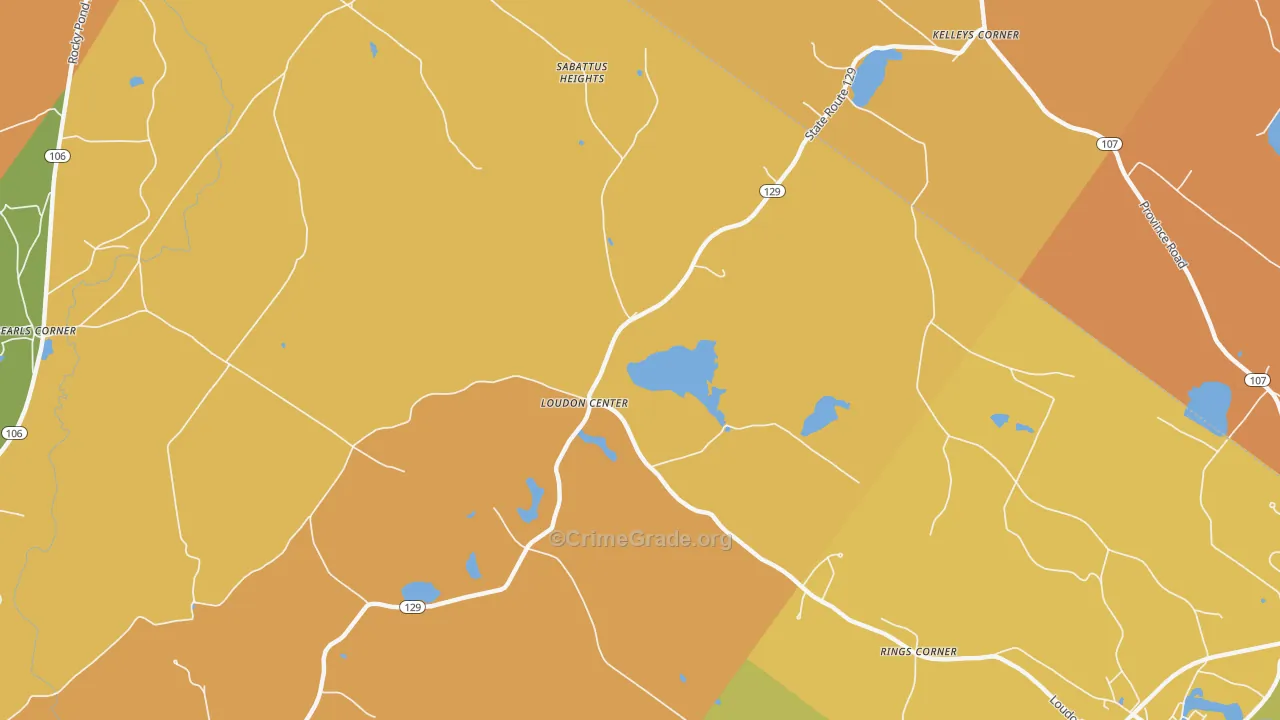 Loudon Center, NH Map of Robbery Rates