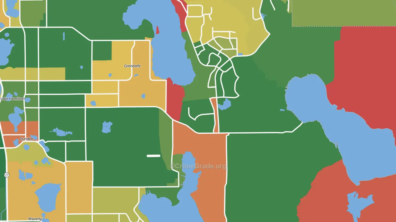 Loughman, FL Map of Robbery Rates