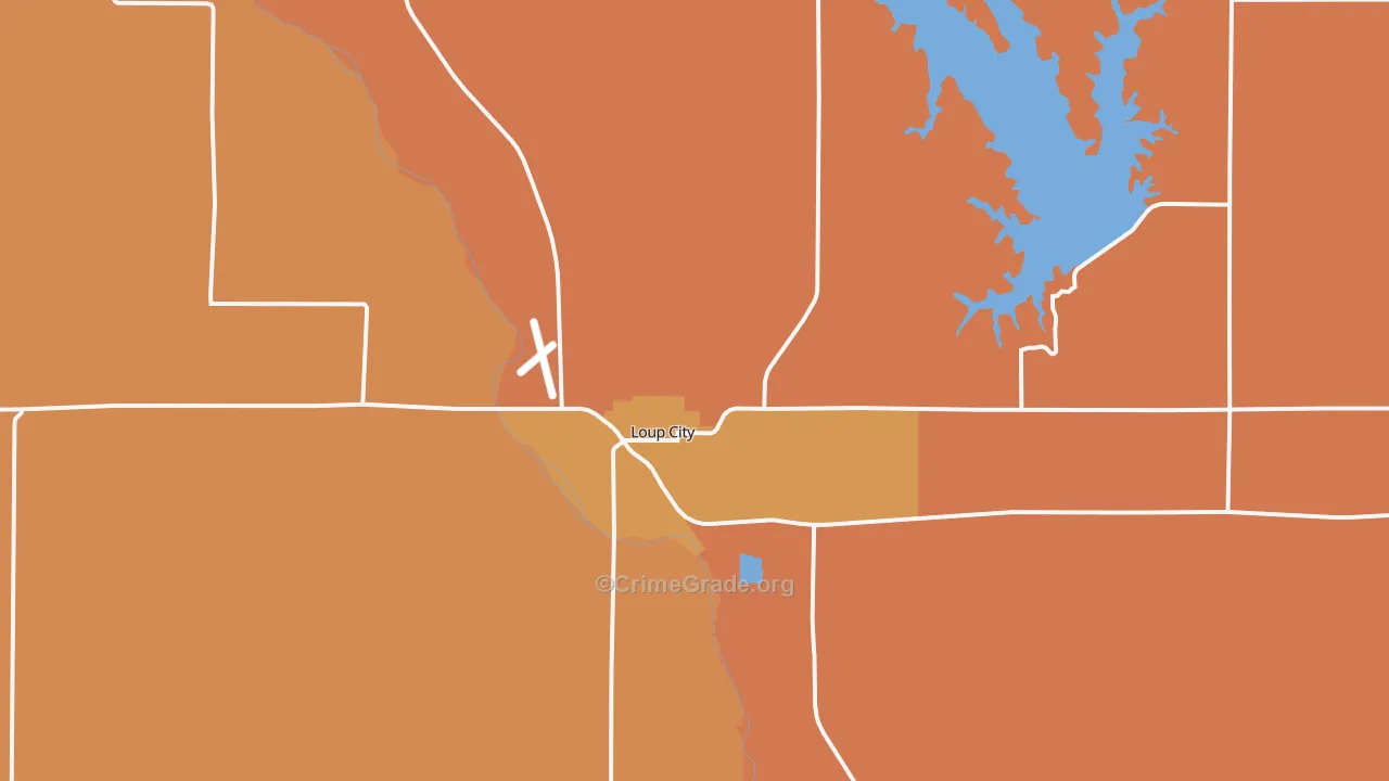 Loup City, NE Map of Robbery Rates