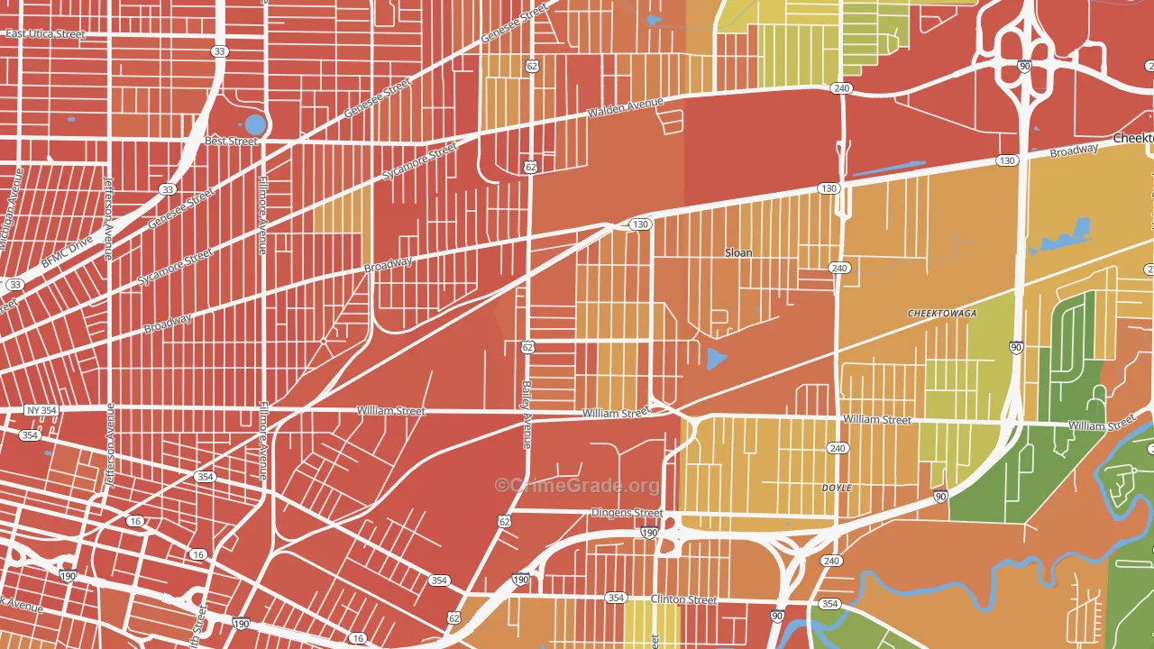 Lovejoy, Buffalo, NY Map of Robbery Rates