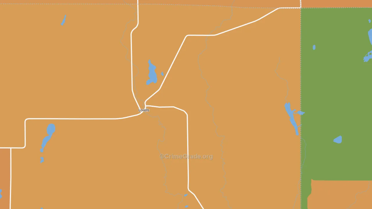Lovells, MI Map of Robbery Rates