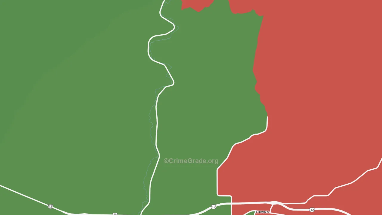 Lowden, WA Map of Robbery Rates