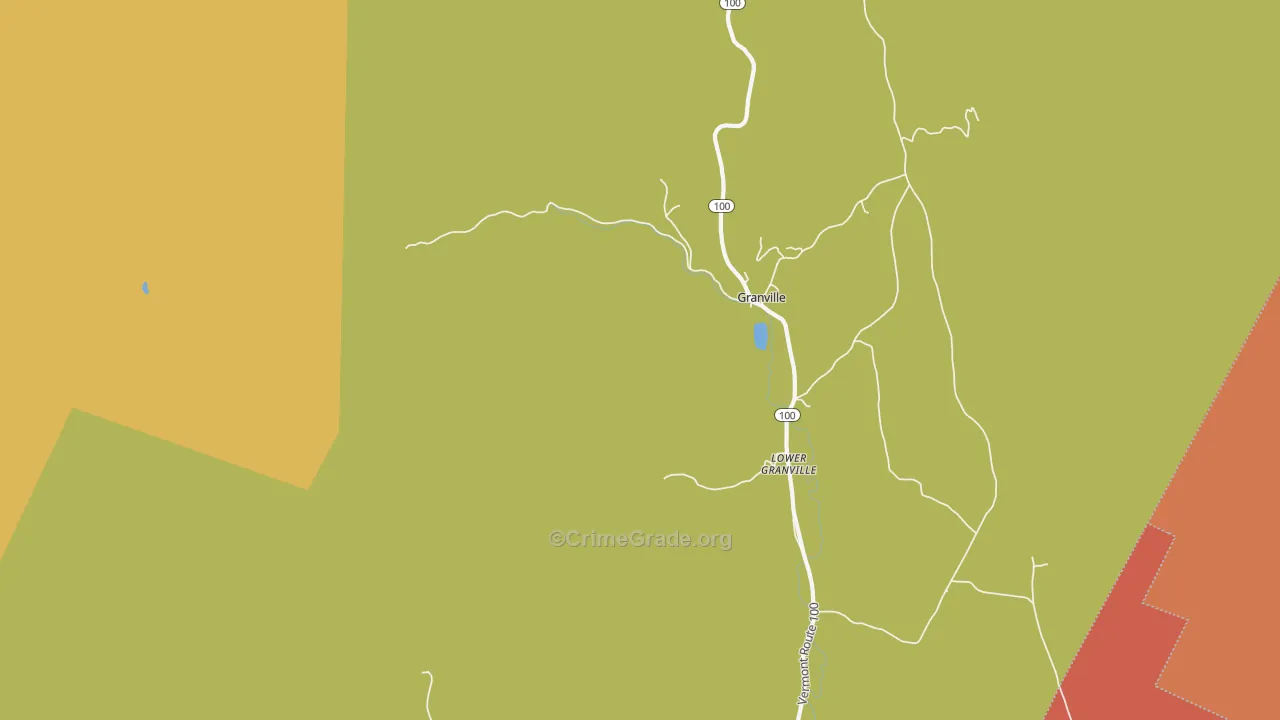 Lower Granville, VT Map of Robbery Rates