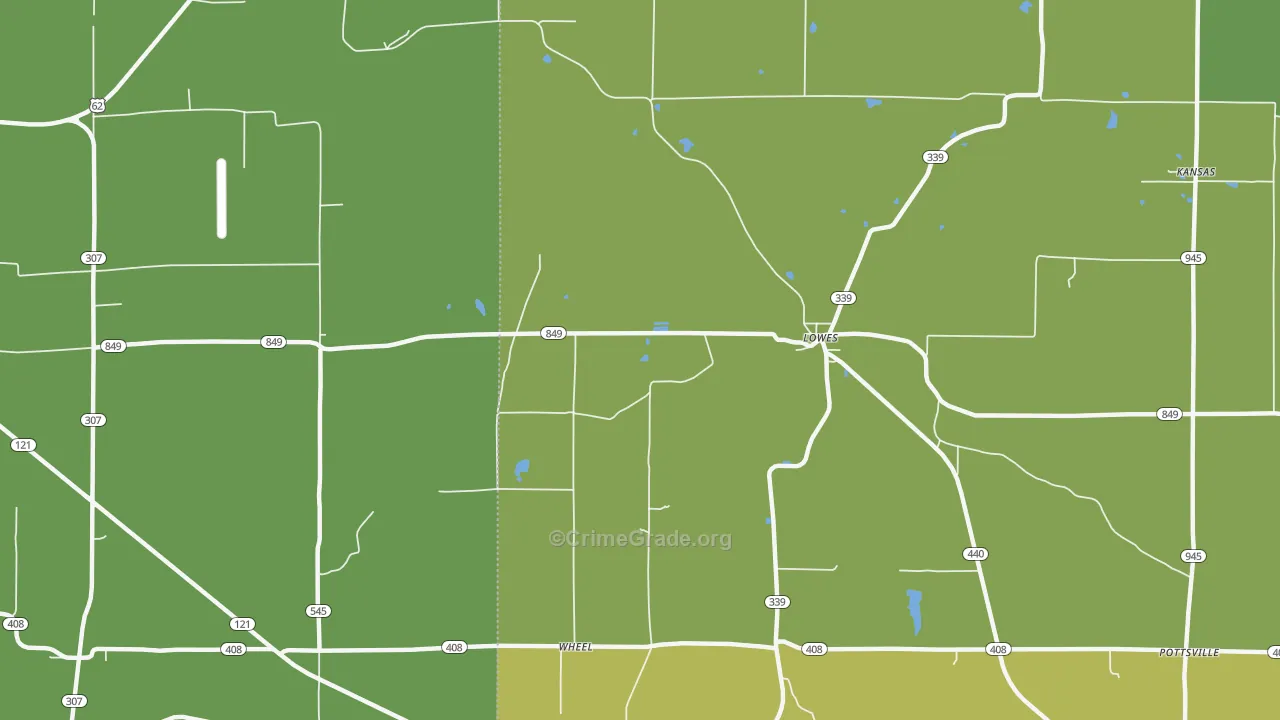 Lowes, KY Map of Robbery Rates