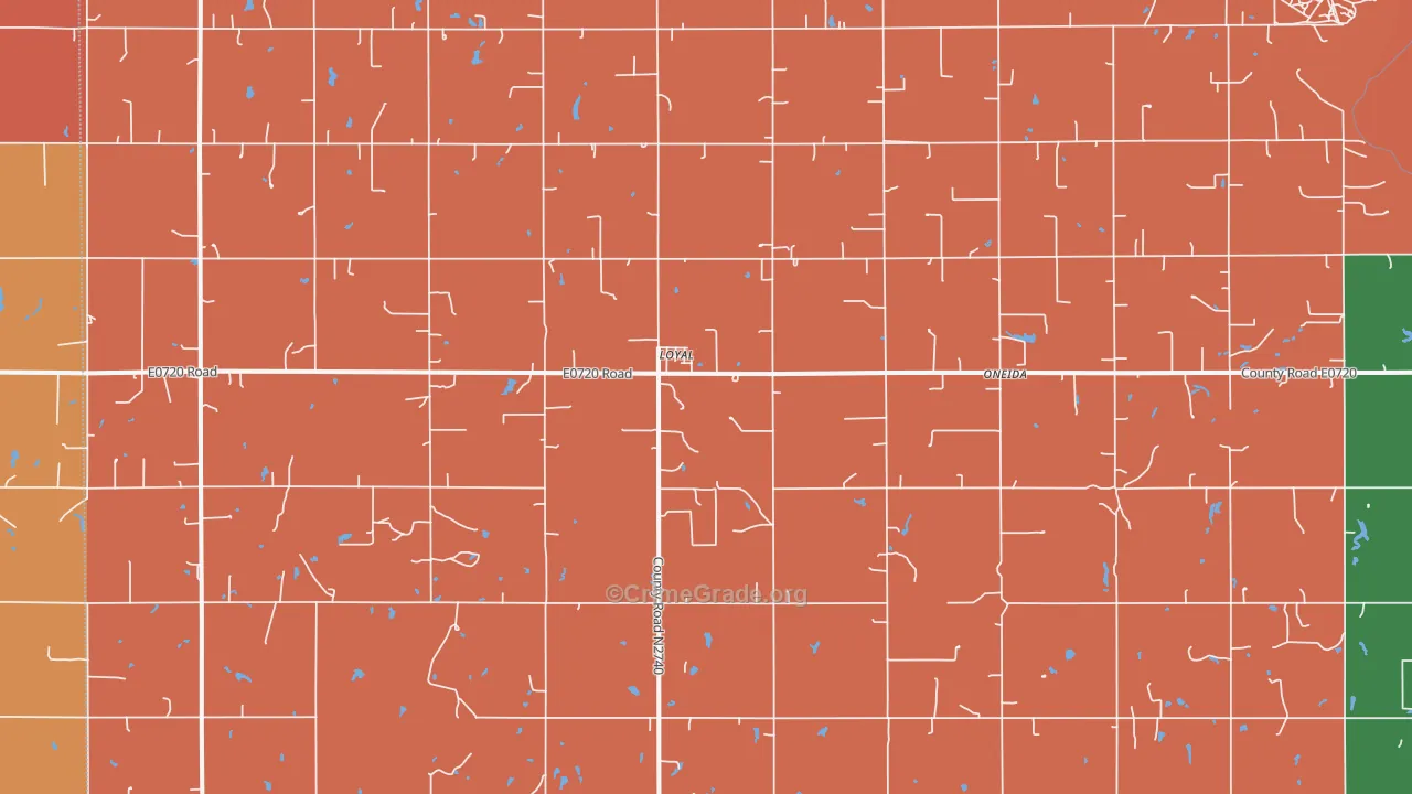 Loyal, OK Map of Robbery Rates