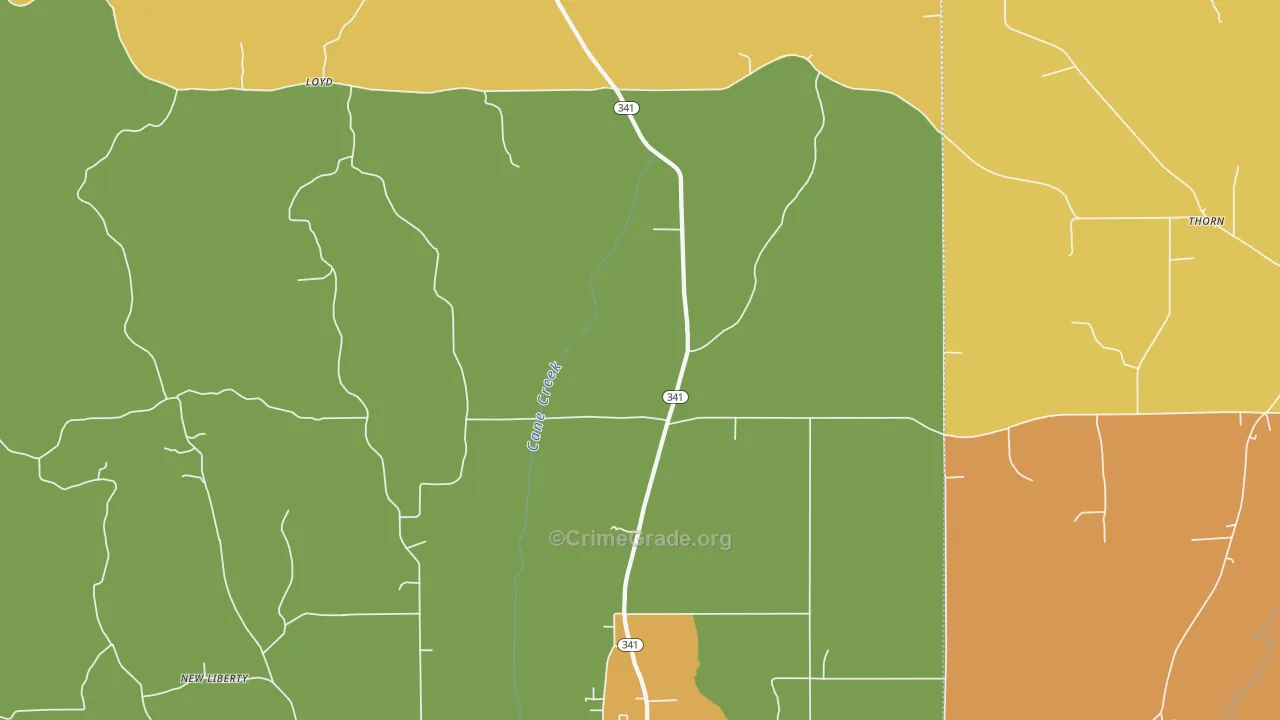 Loyd, MS Map of Robbery Rates