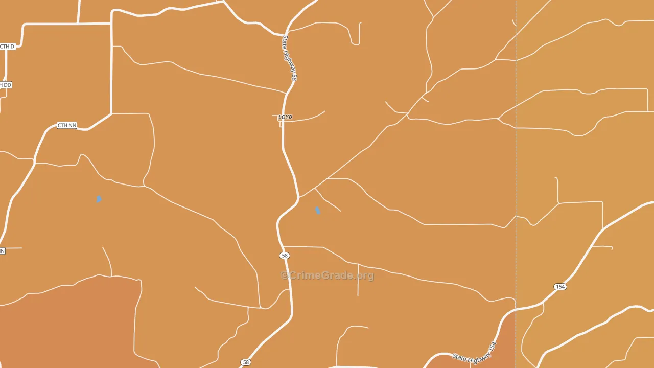 Loyd, WI Map of Robbery Rates