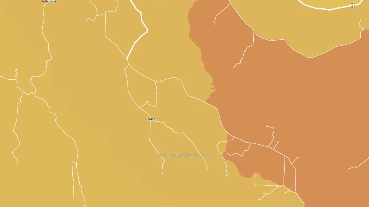 Luber, AR Map of Robbery Rates