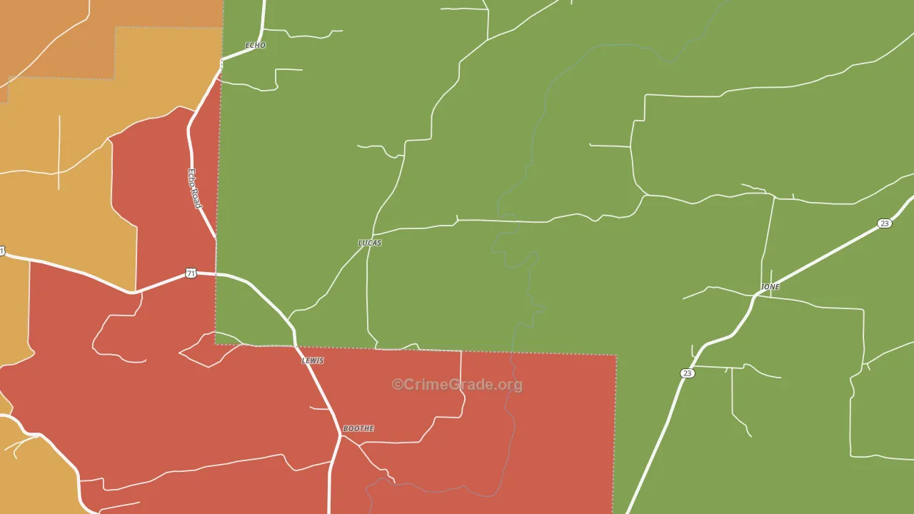 Lucas, AR Map of Robbery Rates