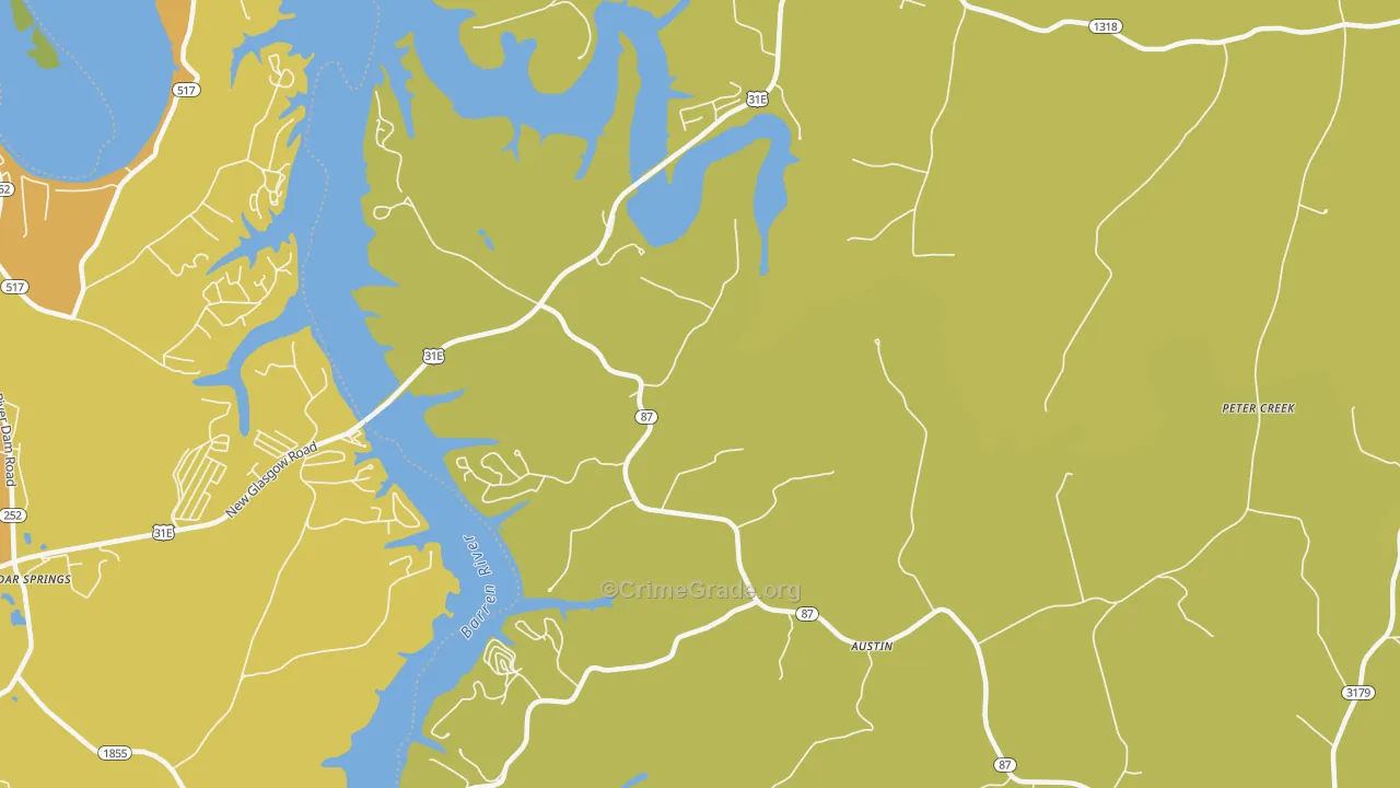 Lucas, KY Map of Robbery Rates
