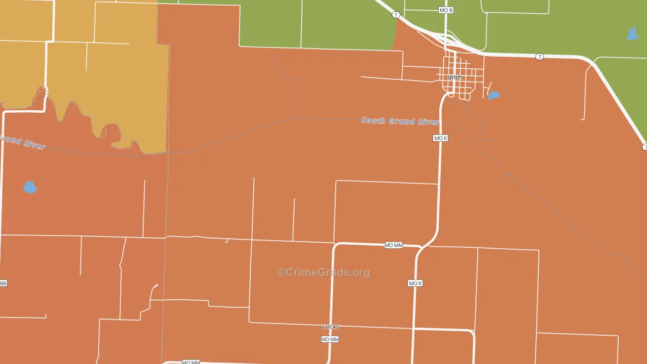 Lucas, MO Map of Robbery Rates