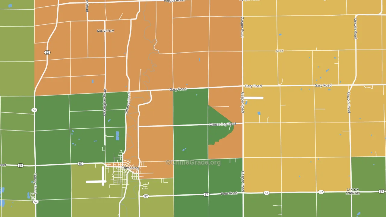 Luce, MI Map of Robbery Rates