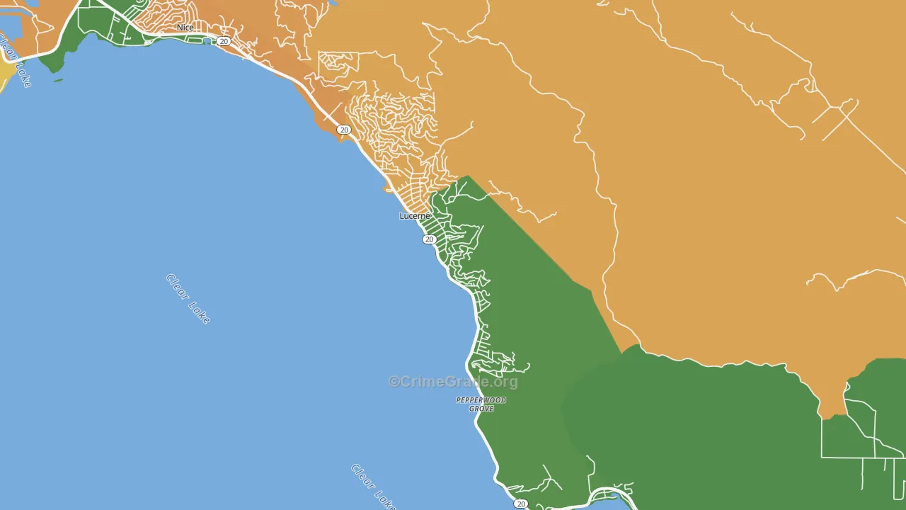 Lucerne, CA Map of Robbery Rates