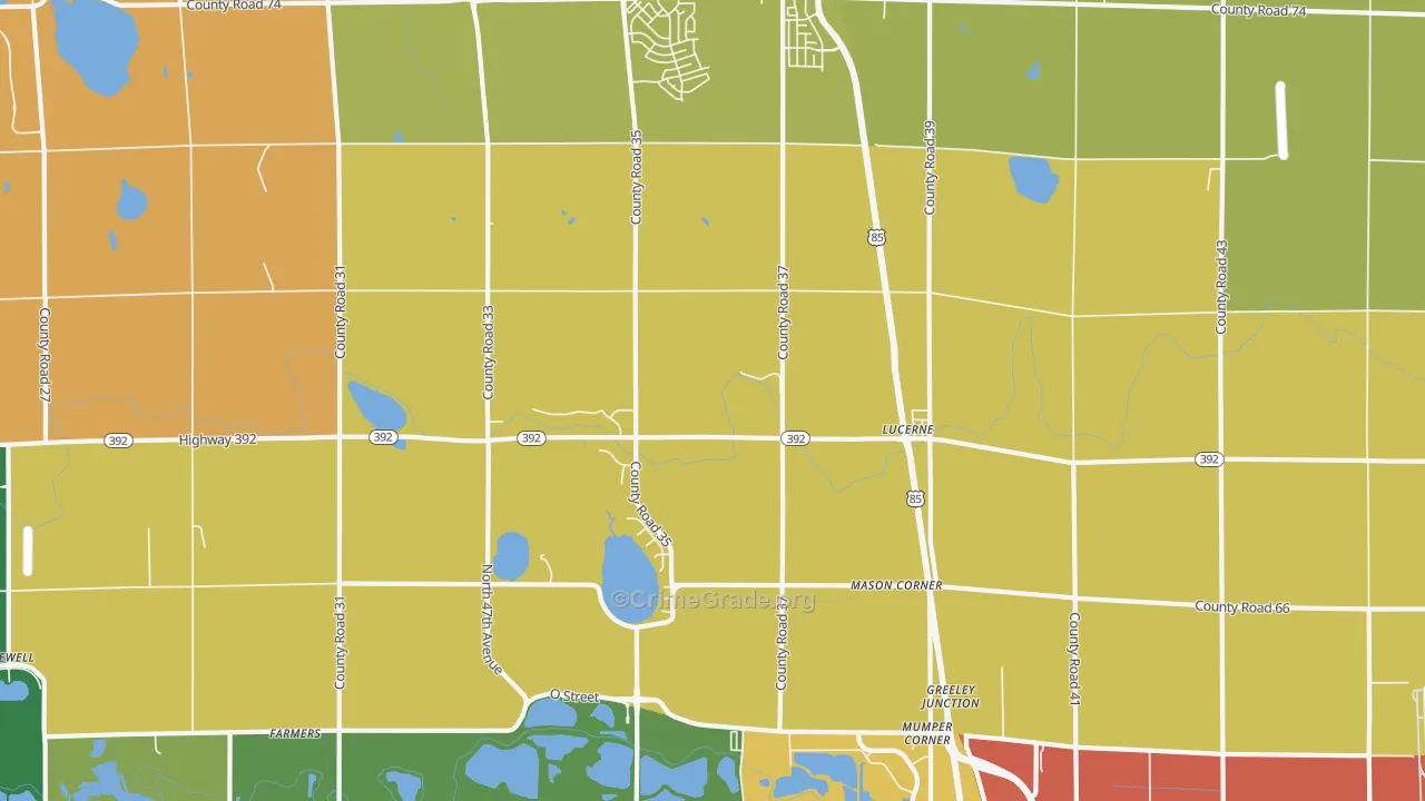 Lucerne, CO Map of Robbery Rates