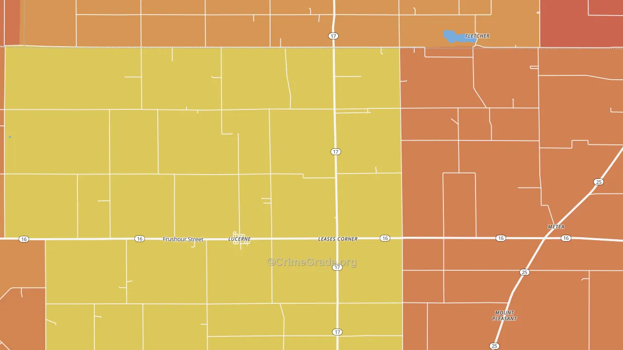 Lucerne, IN Map of Robbery Rates