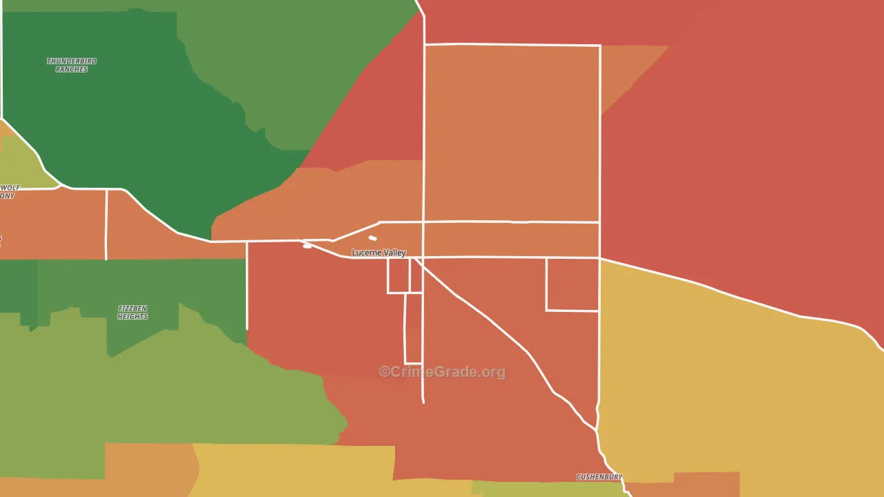 Lucerne Valley, CA Map of Robbery Rates