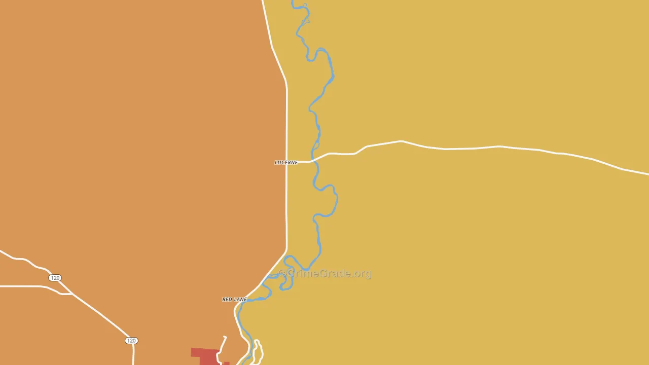 Lucerne, WY Map of Robbery Rates