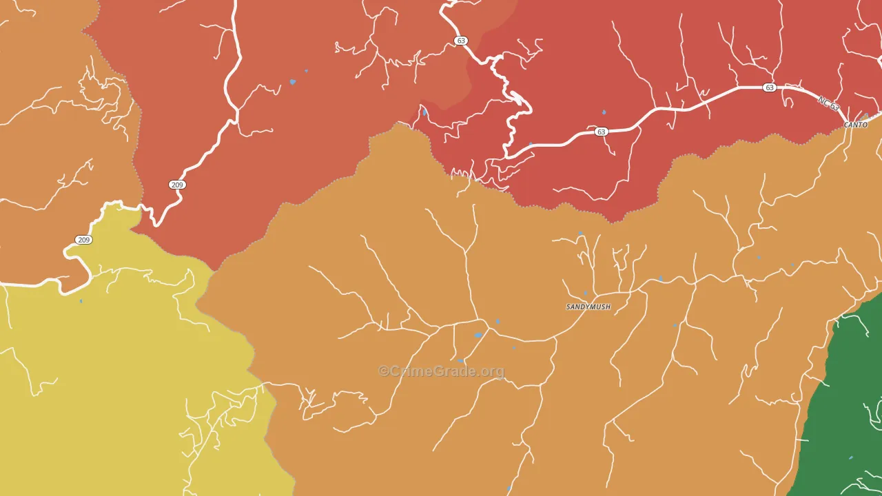 Luck, NC Map of Robbery Rates