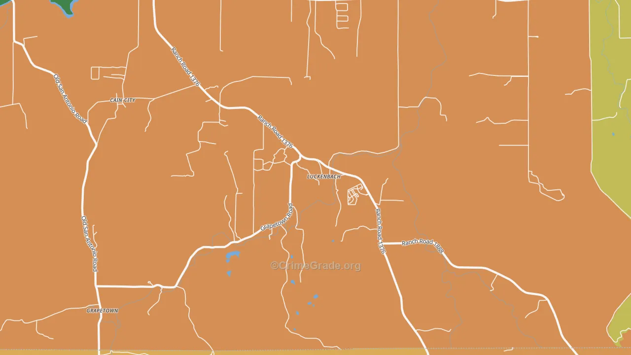 Luckenbach, TX Map of Robbery Rates