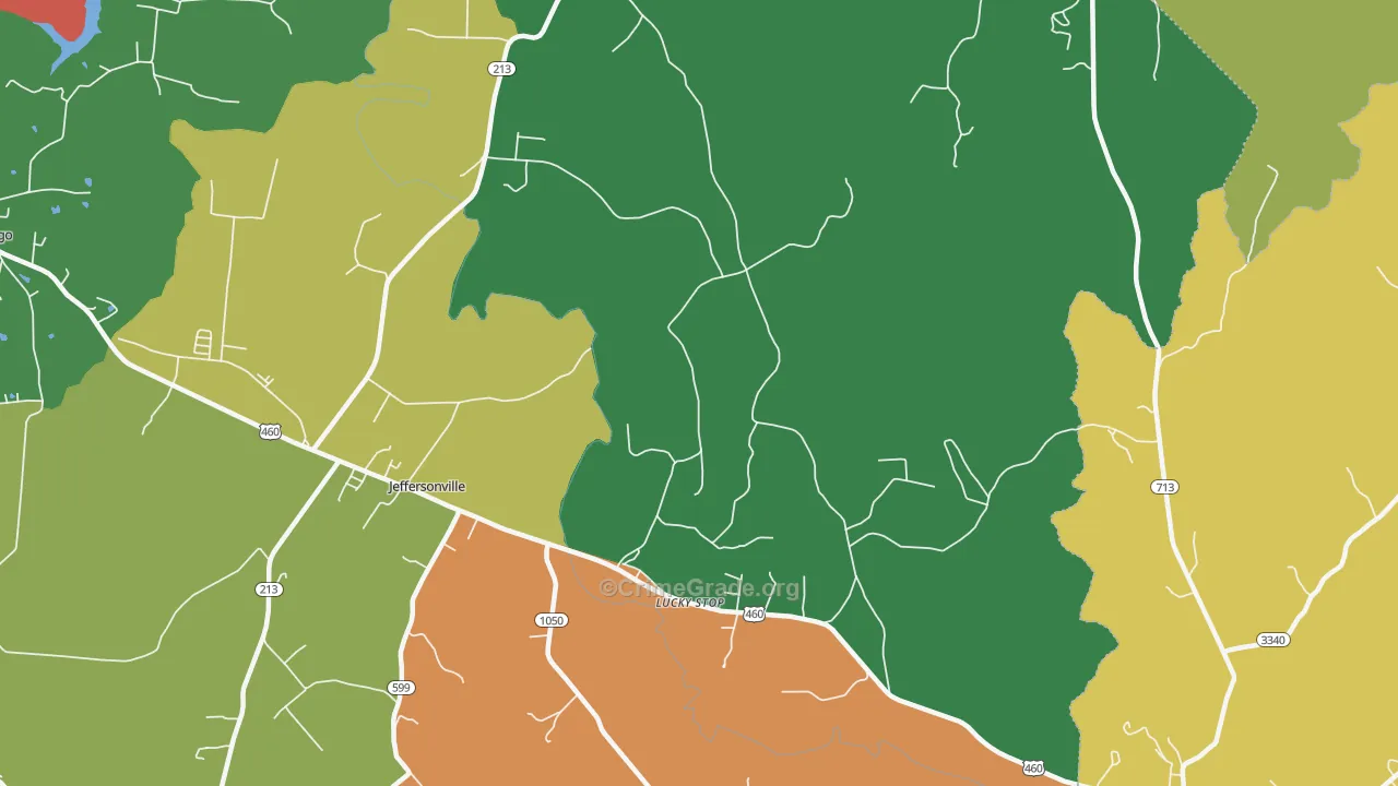 Lucky Stop, KY Map of Robbery Rates