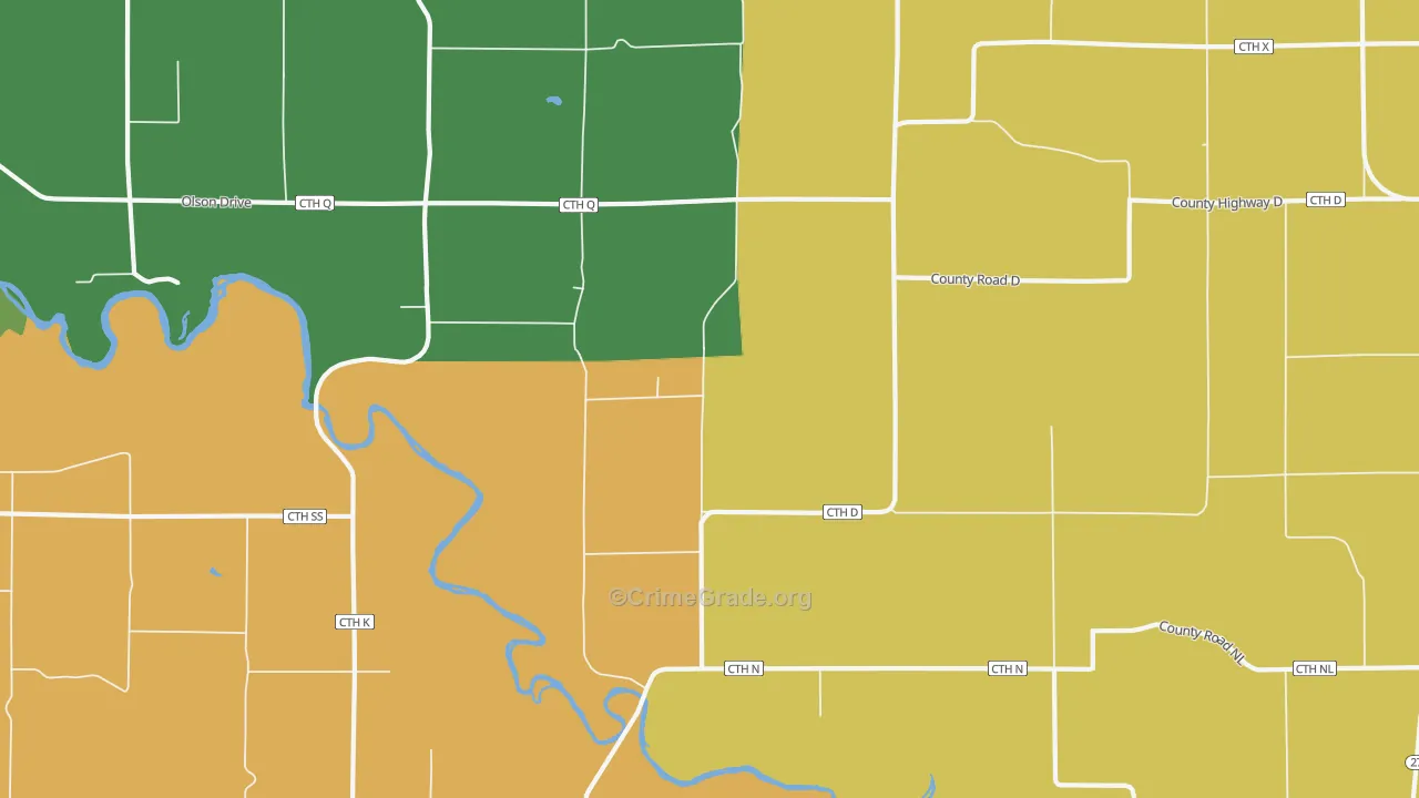 Ludington, WI Map of Robbery Rates
