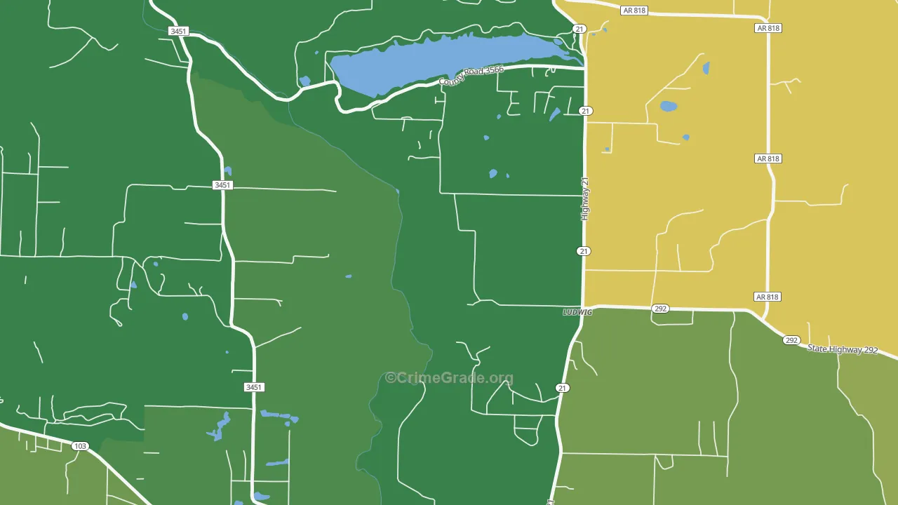 Ludwig, AR Map of Robbery Rates