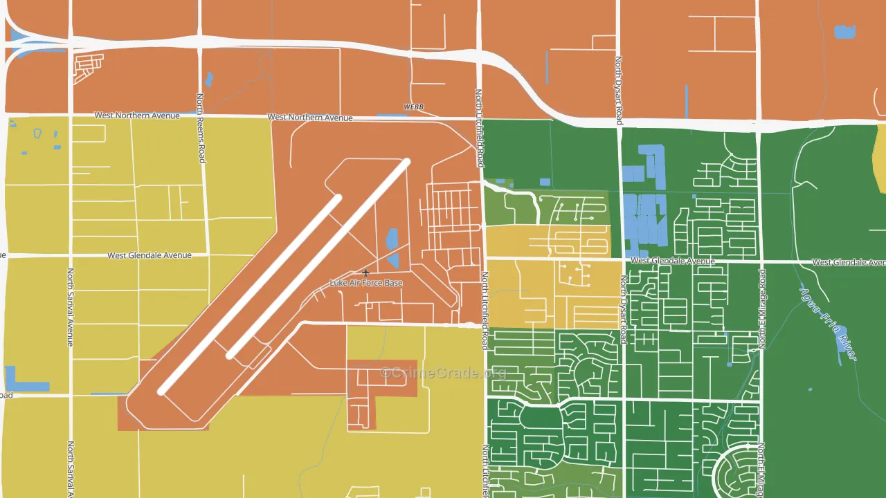 Luke Afb, AZ Map of Robbery Rates