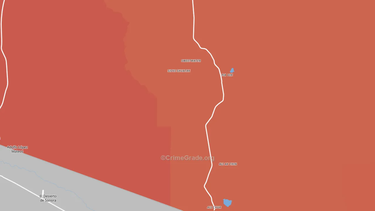 Lukeville, AZ Map of Robbery Rates