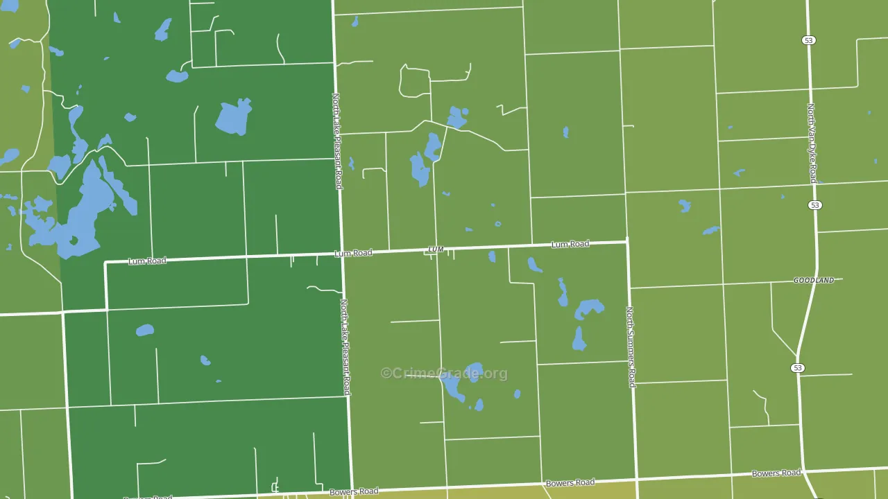Lum, MI Map of Robbery Rates