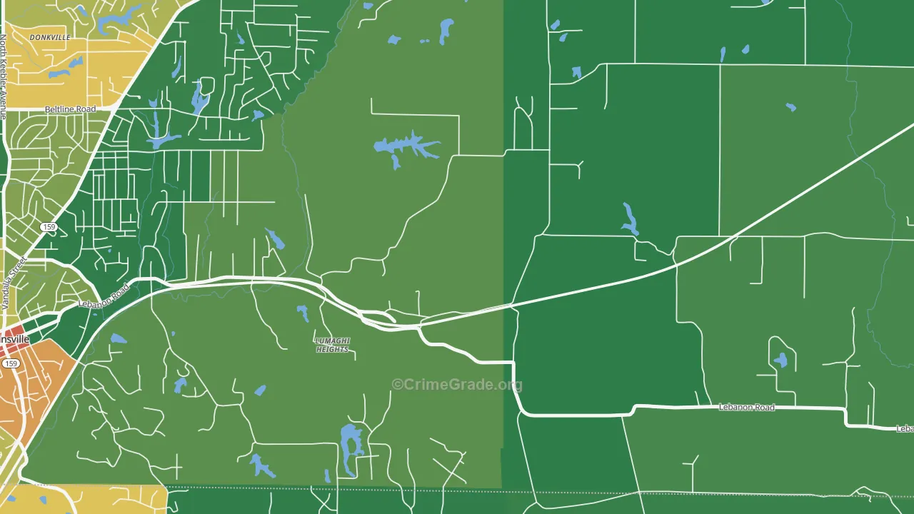 Lumaghi Heights, IL Map of Robbery Rates
