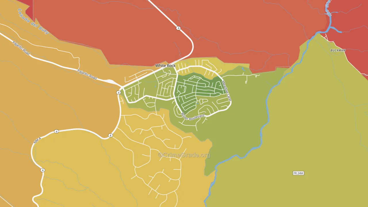 Lumberton, NM Map of Robbery Rates