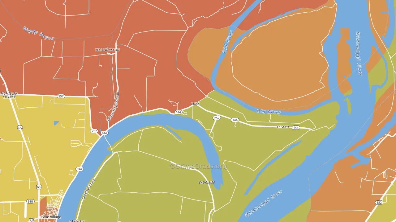 Luna, AR Map of Robbery Rates