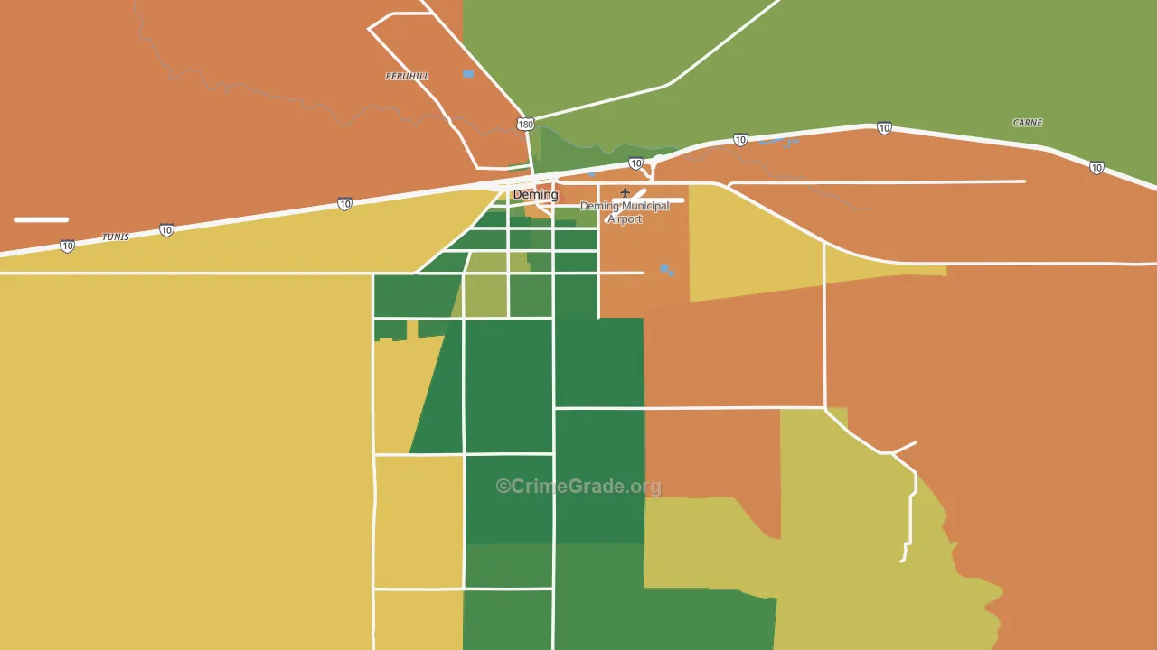 Luna County, NM Map of Robbery Rates