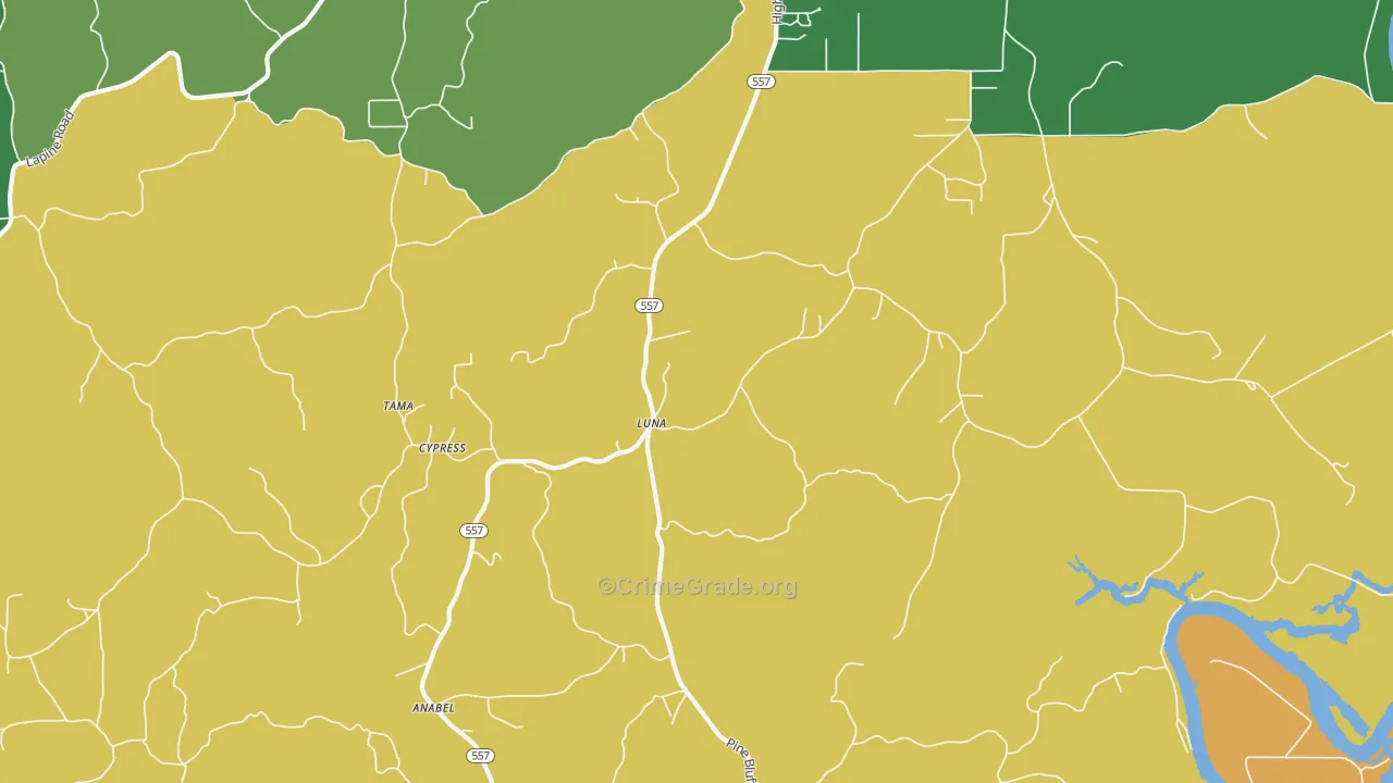 Luna, LA Map of Robbery Rates