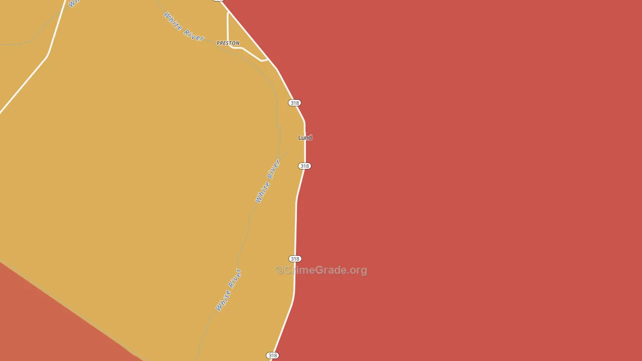 Lund, NV Map of Robbery Rates