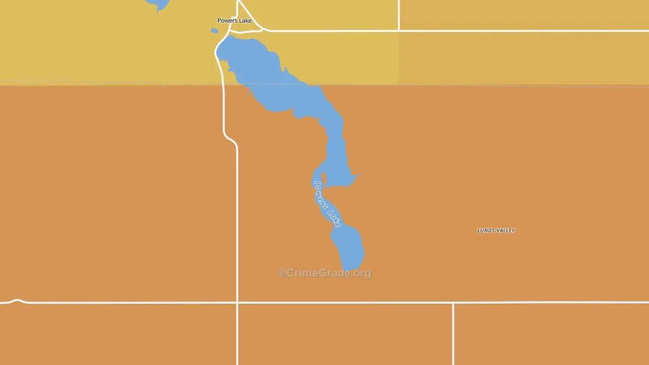 Lunds Valley, ND Map of Robbery Rates