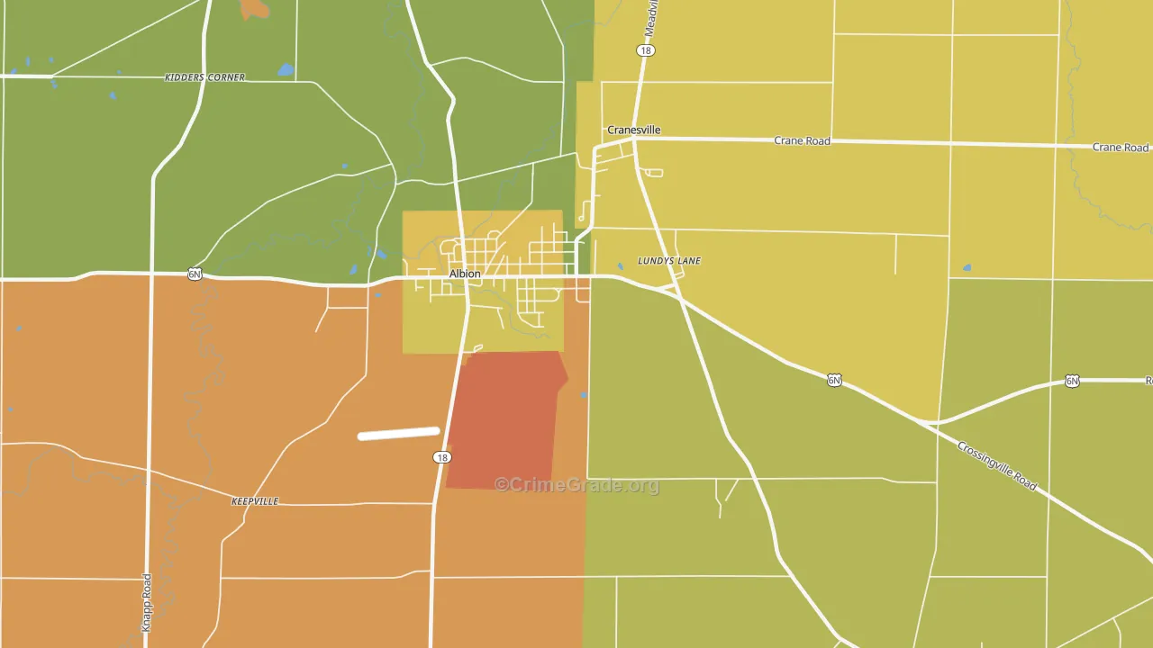 Lundys Lane, PA Map of Robbery Rates