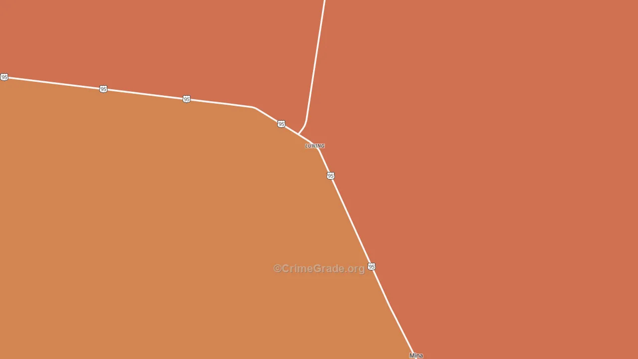 Luning, NV Map of Robbery Rates