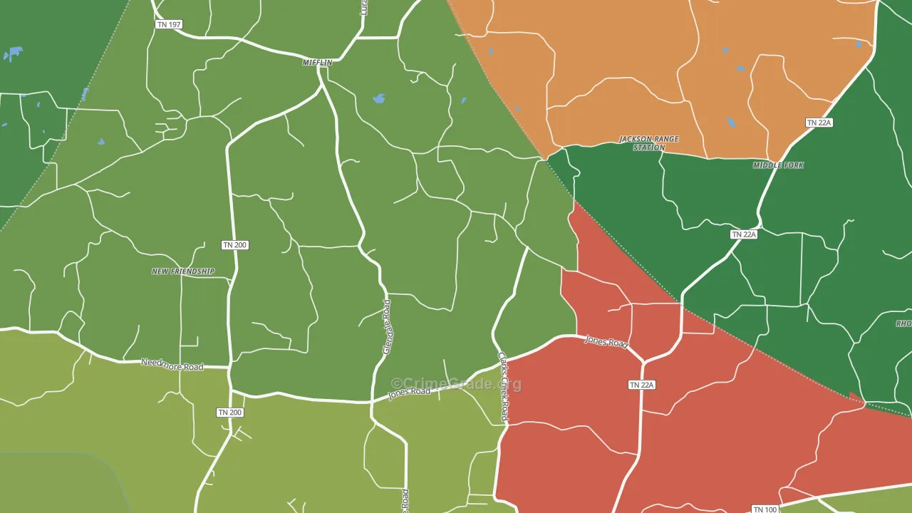 Luray, TN Map of Robbery Rates