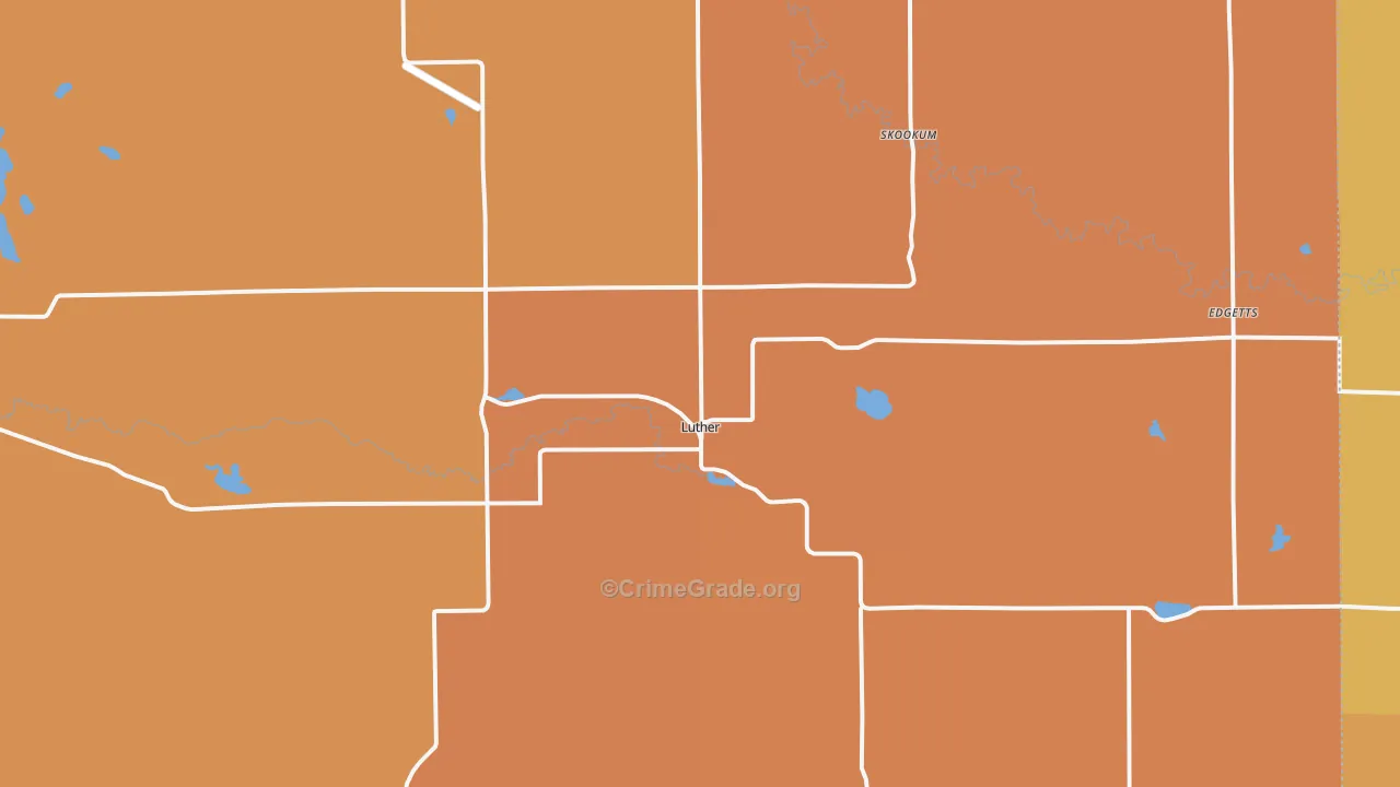 Luther, MI Map of Robbery Rates