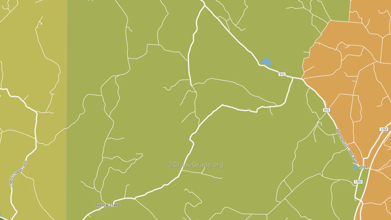 Lutts, TN Map of Robbery Rates