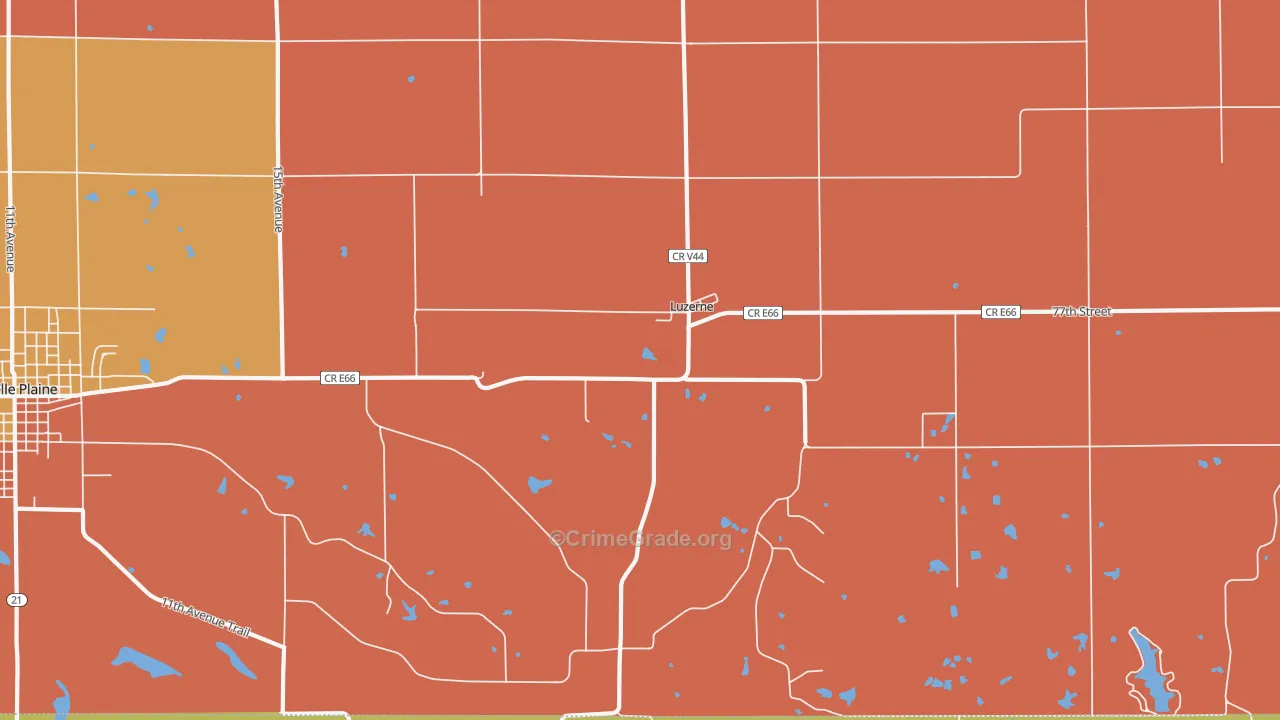 Luzerne, IA Map of Robbery Rates
